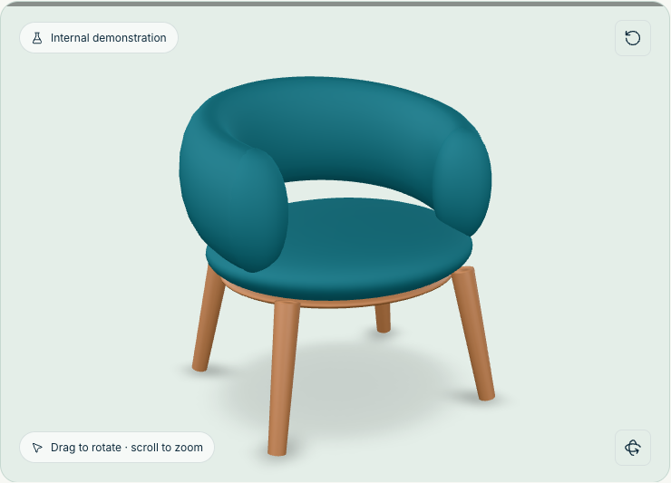 Actual browser view of the original Form & Space chair model
