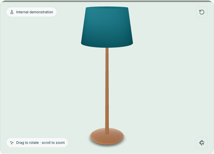 Actual browser view of the original Form & Space lamp model