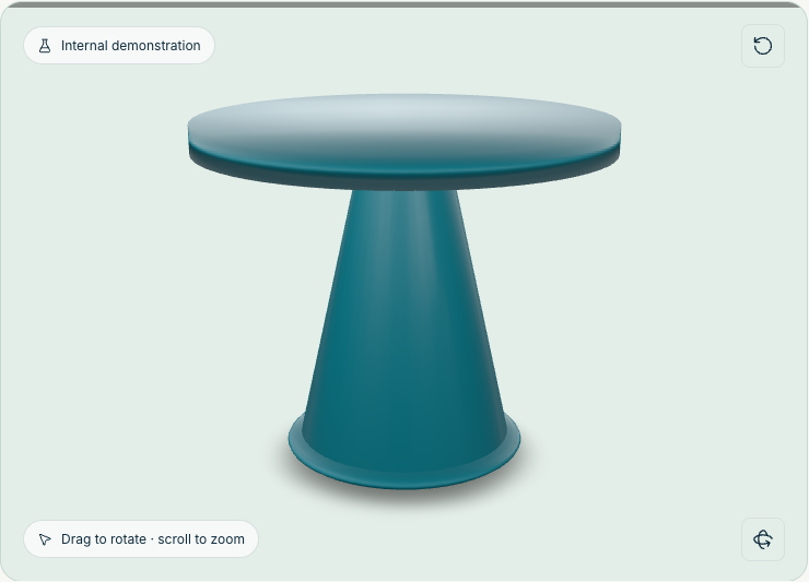 Actual browser view of the original Form & Space table model